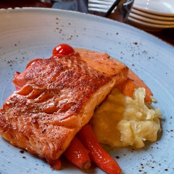 ProAbition - Wild Salmon with mashed potatoes & roasted carrots - New American Near Me - Riverside, California