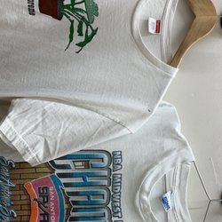 Never Knew - a couple of tees in fitting room.
