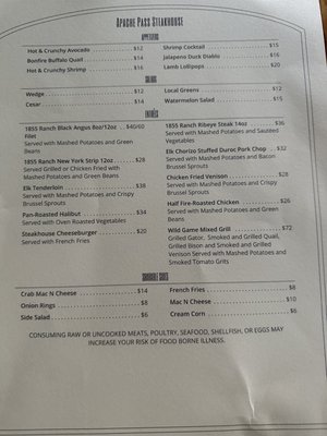 Menu photo 3 Apache Pass Rockdale, TX Menu photo 3 Apache Pass Rockdale, TX