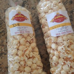 Dill Popcorn and Salt & Vinegar Popcorn