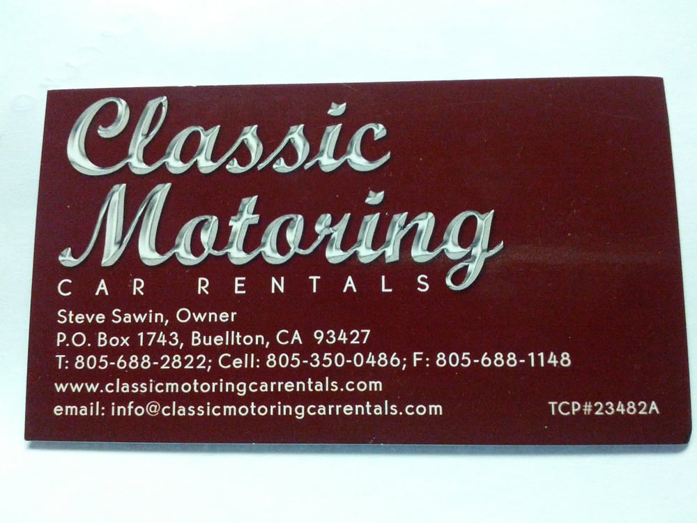 CLASSIC MOTORING CAR RENTAL Updated April 2024 Buellton, California