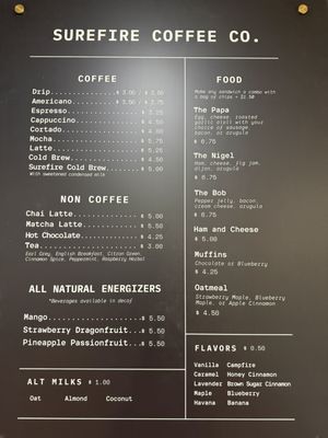 Menu photo 4 Surefire Coffee Nashville, TN