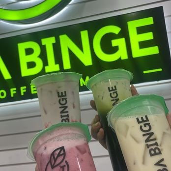 Boba Binge - M2. Jasmine Milk Tea C2. Cloudy Strawberry M7. Thai Green Milk Tea and the Strawberry Milk Tea - Coffee & Tea Near Me - Oakland, California Boba Binge - M2. Jasmine Milk Tea C2. Cloudy Strawberry M7. Thai Green Milk Tea and the Strawberry Milk Tea - Coffee & Tea Near Me - Oakland, California