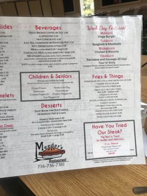 Menu photo 6 Meeder's Restaurant Ripley, NY Menu photo 6 Meeder's Restaurant Ripley, NY