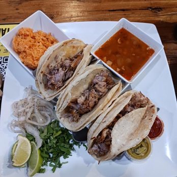 Tic-Taco - Carnita tacos wit rice and charro beans - New Mexican Cuisine Near Me - Arlington, Texas Tic-Taco - Carnita tacos wit rice and charro beans - New Mexican Cuisine Near Me - Arlington, Texas