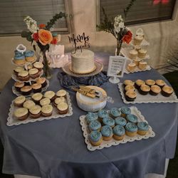 Red velvet cake, and cupcakes were raspberry lemon, carrot, and chocolate espresso. They also made a dozen gluten free. ALL DELICIOUS!!