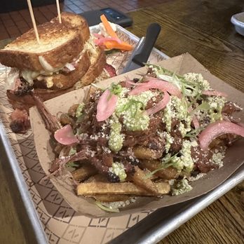 Noble Barbecue - Reuben and scrappy fries - Barbeque Near Me - Portland, Maine Noble Barbecue - Reuben and scrappy fries - Barbeque Near Me - Portland, Maine