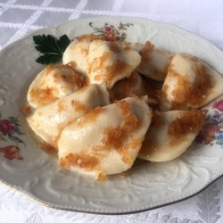 Stanley's Pierogi - Covered in sauteed onions