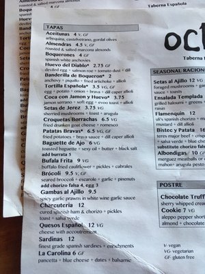 Menu photo 8 Ocho Seattle, WA