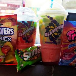 7-Eleven - Slurpees, skittles, lifesavers & gummy worms!