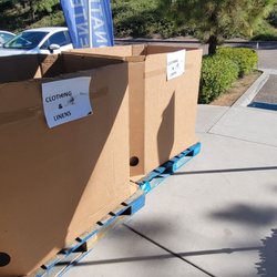 Donation boxes where you drop off your donations. They can also give you a receipt if you ask.