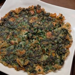 Prawn and chive pancake