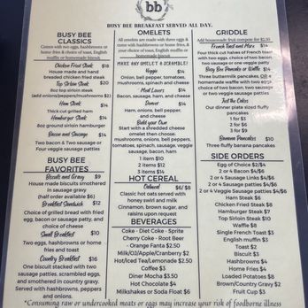 Busy Bee Cafe - Breakfast menu - Breakfast & Brunch Near Me - Springfield, Oregon