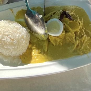Kausa - NOT Aji de Gallina. Compare the yellow of the yolk to the sauce color. Yuk. And it didn't taste like it should. - Peruvian Near Me - New York, New York Kausa - NOT Aji de Gallina. Compare the yellow of the yolk to the sauce color. Yuk. And it didn't taste like it should. - Peruvian Near Me - New York, New York