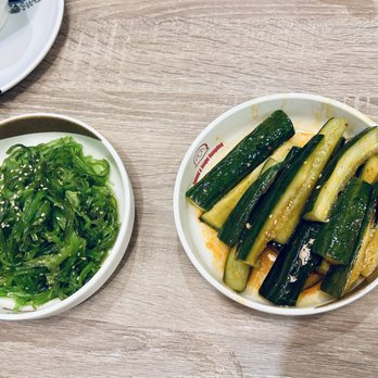 Sammi & Soupe Dumpling - 6/2/25 - left, seaweed salad on the right pickled cucumber. Both very good. - Chinese Near Me - Montreal, Quebec Sammi & Soupe Dumpling - 6/2/25 - left, seaweed salad on the right pickled cucumber. Both very good. - Chinese Near Me - Montreal, Quebec