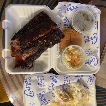 Central BBQ - 1/2 slab, green beans, potato salad & coconut cake - Barbeque Near Me - Memphis, Tennessee Central BBQ - 1/2 slab, green beans, potato salad & coconut cake - Barbeque Near Me - Memphis, Tennessee