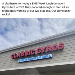 They are great to the community. donated 6 lunches to our firefighters today for national EMS responder appreciation week. They are great to the community. donated 6 lunches to our firefighters today for national EMS responder appreciation week.