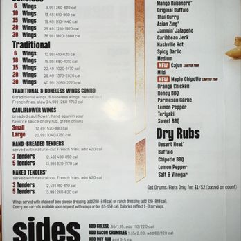 Buffalo Wild Wings - Wings menu 2/2025 - Chicken Wings Near Me - Tucson, Arizona Buffalo Wild Wings - Wings menu 2/2025 - Chicken Wings Near Me - Tucson, Arizona