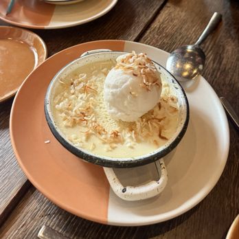 Parche - FLAN DE COCO crispy coconut flakes, coconut flan, coconut sorbet, burnt caramel (df) / 14 - Colombian Near Me - Oakland, California Parche - FLAN DE COCO crispy coconut flakes, coconut flan, coconut sorbet, burnt caramel (df) / 14 - Colombian Near Me - Oakland, California