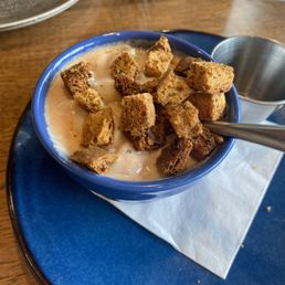 Chowder with the Croutons added Chowder with the Croutons added