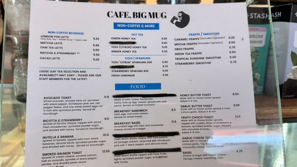 Menu photo 5 Cafe Big Mug Santa Clara, CA Menu photo 5 Cafe Big Mug Santa Clara, CA