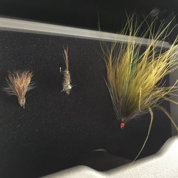 Concord Outfitters - Three flies tied in beginners class- elk hair caddis, hare's ear nymph and soft hackle streamer - Men's Clothing Near Me - Concord, Massachusetts