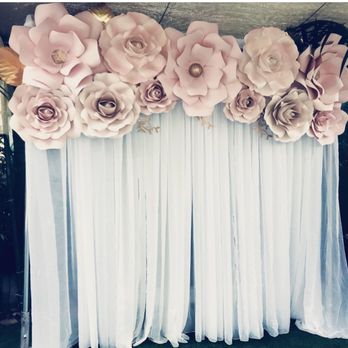 Curtain Backdrop Customized With Paper Flowers Yelp