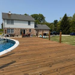 Jannings Property Solutions - Freshly pressure washed + stained deck