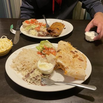 Dos Caminos - Chicken quesadilla and beef chimichanga - Mexican Near Me - Casco, Wisconsin
