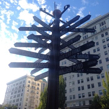 Pioneer Courthouse Square - Multiple significant places on signs! - Parks Near Me - Portland, Oregon Pioneer Courthouse Square - Multiple significant places on signs! - Parks Near Me - Portland, Oregon