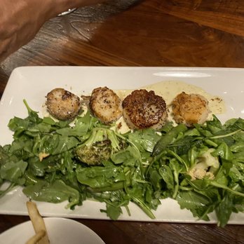 Del Frisco's Grille - Pan-Seared Scallops - New American Near Me - Hoboken, New Jersey Del Frisco's Grille - Pan-Seared Scallops - New American Near Me - Hoboken, New Jersey