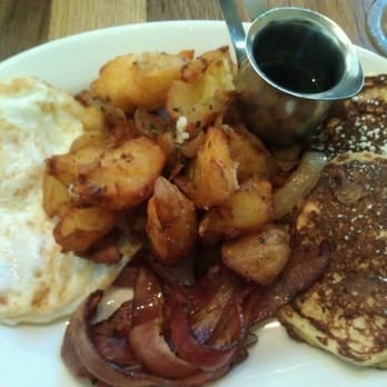 Plow - The Plow (two eggs, Nueske bacon, two lemon ricotta pancakes, and crispy potatoes) - Breakfast & Brunch Near Me - San Francisco, California