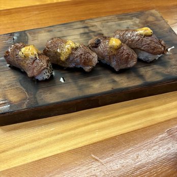 Koji - Prairie tuna (wagyu) nigiri with uni butter - Sushi Bars Near Me - Omaha, Nebraska Koji - Prairie tuna (wagyu) nigiri with uni butter - Sushi Bars Near Me - Omaha, Nebraska
