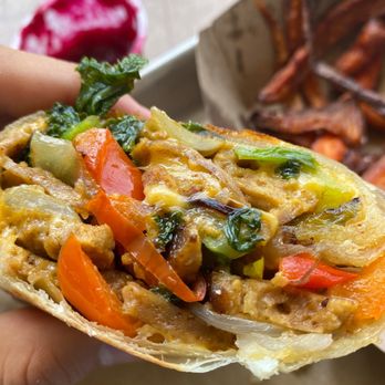Grass Roots Kitchen - Vegan Philly "Cheesesteak" Burrito - New American Near Me - Tarrytown, New York Grass Roots Kitchen - Vegan Philly "Cheesesteak" Burrito - New American Near Me - Tarrytown, New York