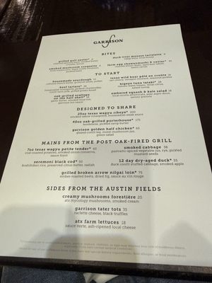 Menu photo 1 Garrison Austin, TX