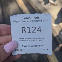 State of New Jersey Motor Vehicle Commission - 1st ticket
