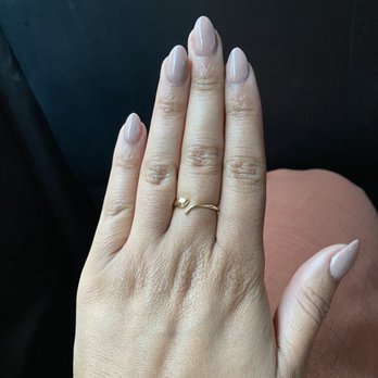 Diamond Spa - Gel powder manicure with pointed shape (natural nails) - Hair Salons Near Me - New York, New York