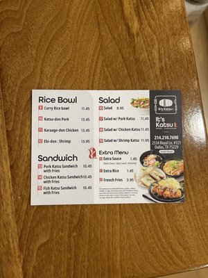 Menu photo 1 It's Katsu Dallas, TX Menu photo 1 It's Katsu Dallas, TX