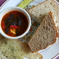 The Apron Bake Shoppe & Cafe - Chicken tortilla soup with a chicken salad sandwich