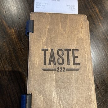 Taste 222 - the inside of a restaurant menu - New American Near Me - Chicago, Illinois Taste 222 - the inside of a restaurant menu - New American Near Me - Chicago, Illinois