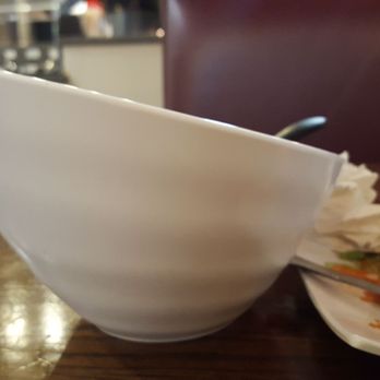 Ko-Ryu Ramen Grill - Oblong shaped bowl with a small portion of oddly sweet, cheap miso powder tasting ramen. - Ramen Near Me - Torrance, California