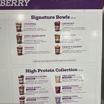 Oakberry - menu - Acai Bowls Near Me - Bellevue, Washington Oakberry - menu - Acai Bowls Near Me - Bellevue, Washington