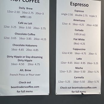 Bean Traders - Menu - Coffee & Tea Near Me - Durham, North Carolina
