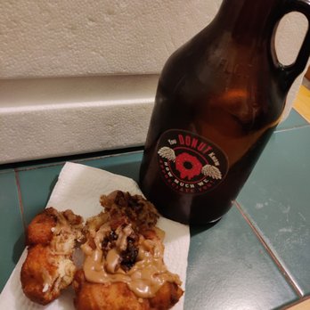 Urban Dripp - Maple bacon donut with off the menu special drink.  Soo good honestly. Good service and fast, everything is good, even off the menu drink - Donuts Near Me - Riverside, California