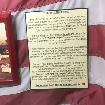 Mel Fisher's Treasure Museum - Freedom isn't Free - Museums Near Me - Sebastian, Florida