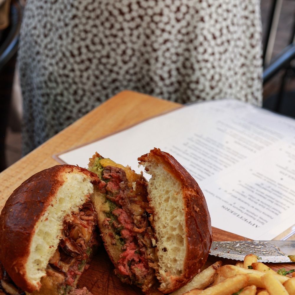The Rock & Rye - Nola burger - one of my favs - Seafood Near Me - Mill Valley, California The Rock & Rye - Nola burger - one of my favs - Seafood Near Me - Mill Valley, California
