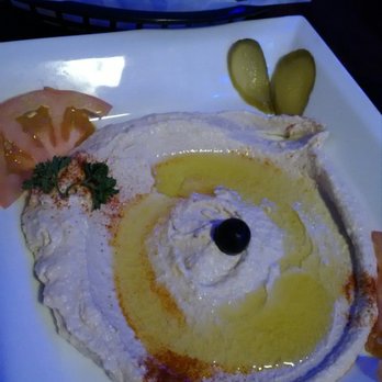 Amsterdam Bar & Restaurant - Fresh Hummus with Olive Oil drizzle - Hookah Bars Near Me - Hollywood, Florida