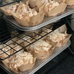 Dough Fetch - Sourdough based muffins, fresh blueberries and a nice crumbly top.