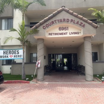 Courtyard Plaza Living - Front entrance with my car parked in the RED ZONE - Retirement Homes Near Me - Van Nuys, California Courtyard Plaza Living - Front entrance with my car parked in the RED ZONE - Retirement Homes Near Me - Van Nuys, California