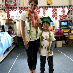 La Fetra School - Best teacher in the world - Mrs. Kuefuss and my always happy son - Linus on his Kindergarten graduation day (May 31st, 2018)
